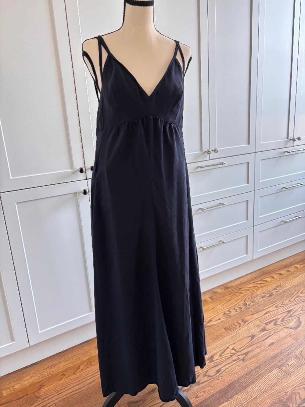 COS Double-Strap V-Neck Maxi Dress | Size 6 | Navy | Empire Waist | Minimalist
